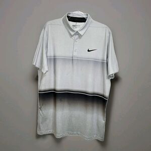 Nike Golf Mens Polo Makai Golf, Dri Fit Short Sleeve L Gray, Vented Neck